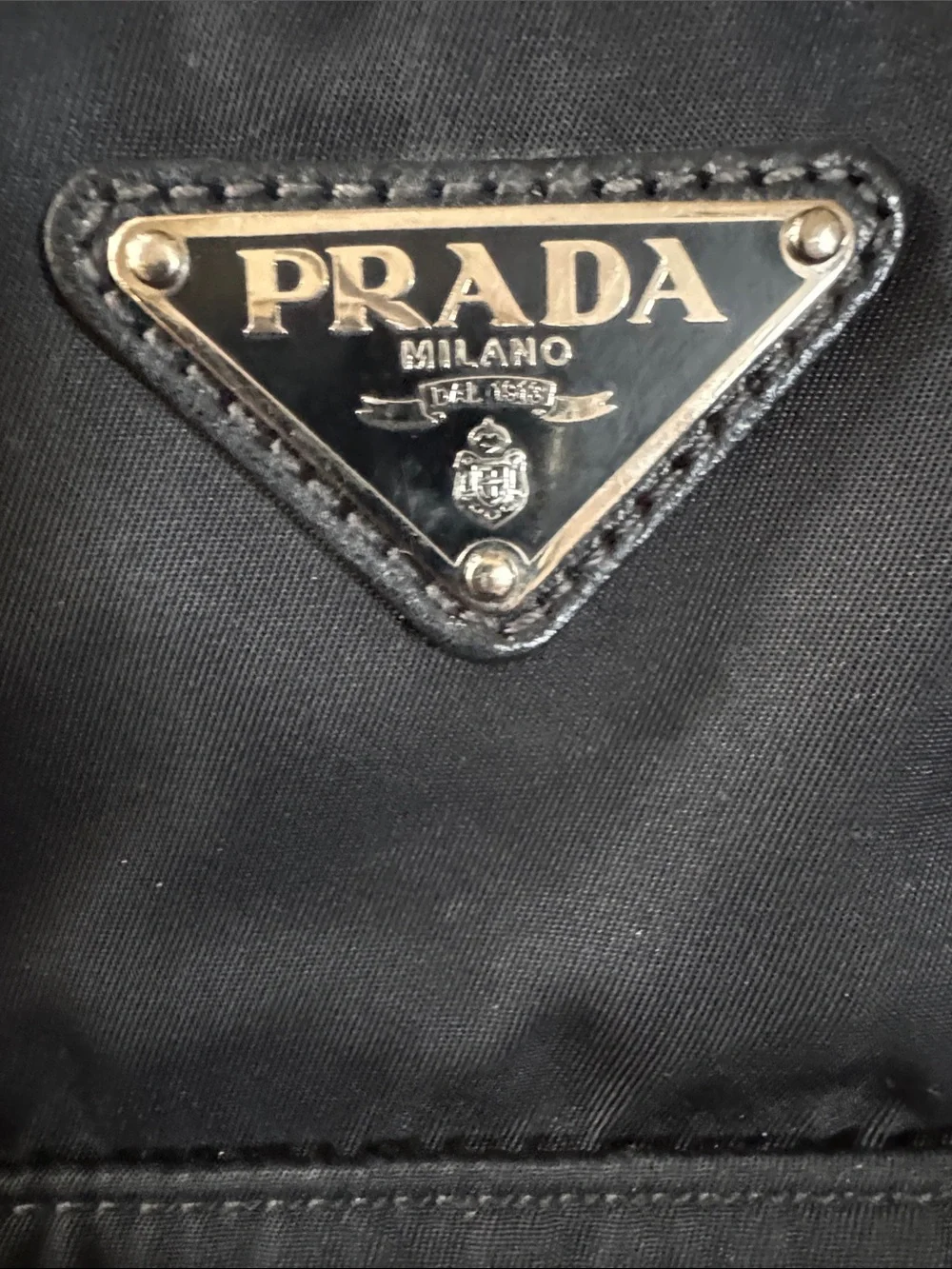 Prada Black Nylon Diaper Shoulder Tote with Front Pocket